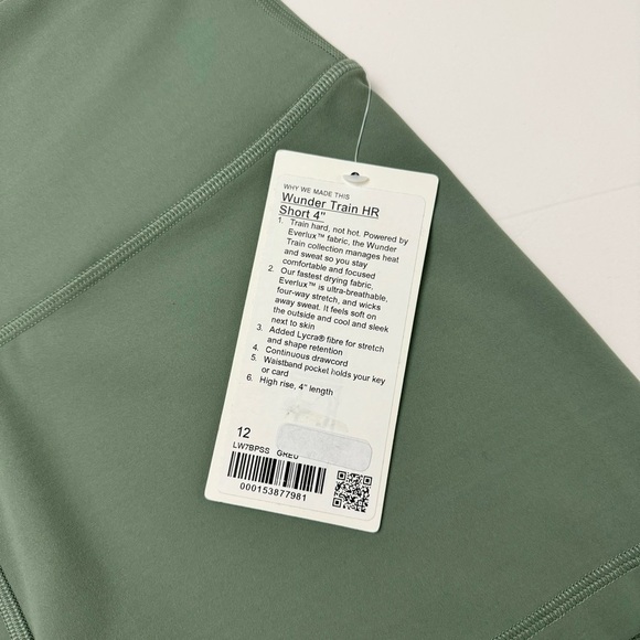 Lululemon Wunder Train High-Rise Short 4” - Grey Eucalyptus, Size 12 - Picture 4 of 9